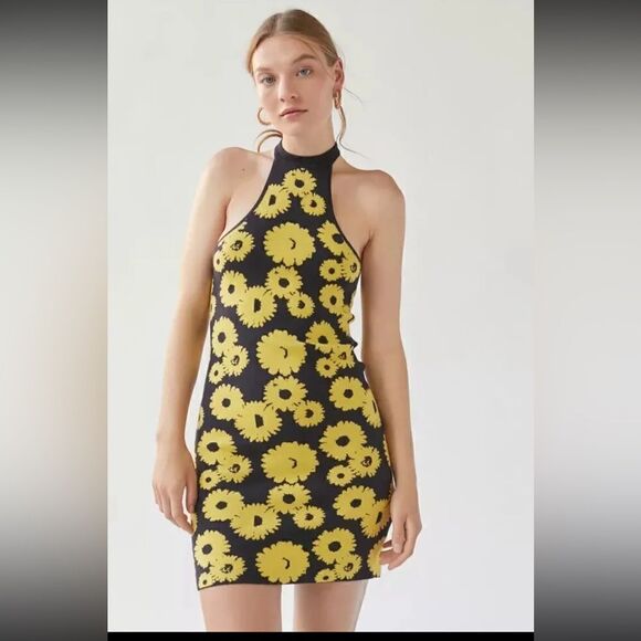 Urban Outfitters Charlie Knit Sunflower Mini Dress NWOT - Picture 1 of 14